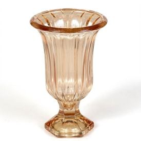 Vaso Com Pé Vidro Renaissance Lyor Metalizado - Ambar