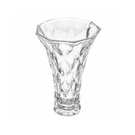 Vaso De Vidro Diamante Lyor 25 Cm - Transparente