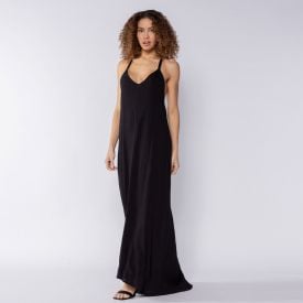 Vestido Feminino Longo De Alça Com Decote Boby Blues