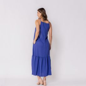 Vestido Feminino Midi Com Decote Quadrado Patricia Foster
