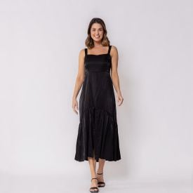 Vestido Feminino Midi Com Fenda Patricia Foster