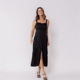 Vestido Feminino Midi Com Fenda Patricia Foster