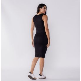 Vestido Feminino Midi Sem Costura Boby Blues Preto