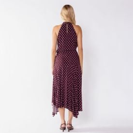 Vestido Midi Feminino Gola Alta Assim&eacute;trico Patricia Foster