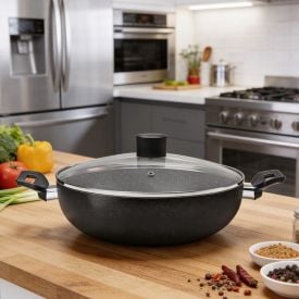 Wok Ebony com Tampa 28Cm Brinox - Preto