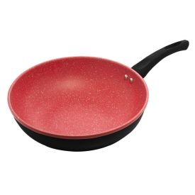 Wok De Indução Alumínio Revestida Cerâmica Granilite Lyor 3,9Litros - Preto e Vermelho