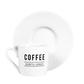 Xícara Com Pires Porcelana Manhattan Hauskraft 80 Ml - Branco