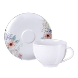 Xícara De Chá Com Pires Porcelana Floratta Tramontina - 250ml