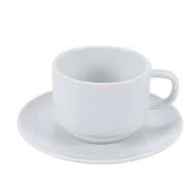 Xícara de Chá com Pires Porcelana Paola Tramontina 240Ml - Branco