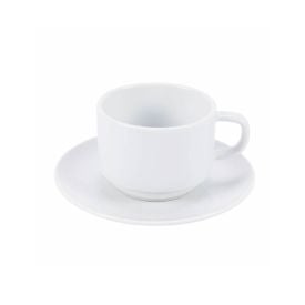 Xícara de Chá com Pires Porcelana Paola Tramontina 240Ml - Branco