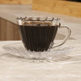 Xícara de Chá com Pires Radial Lyor 180Ml - Vidro