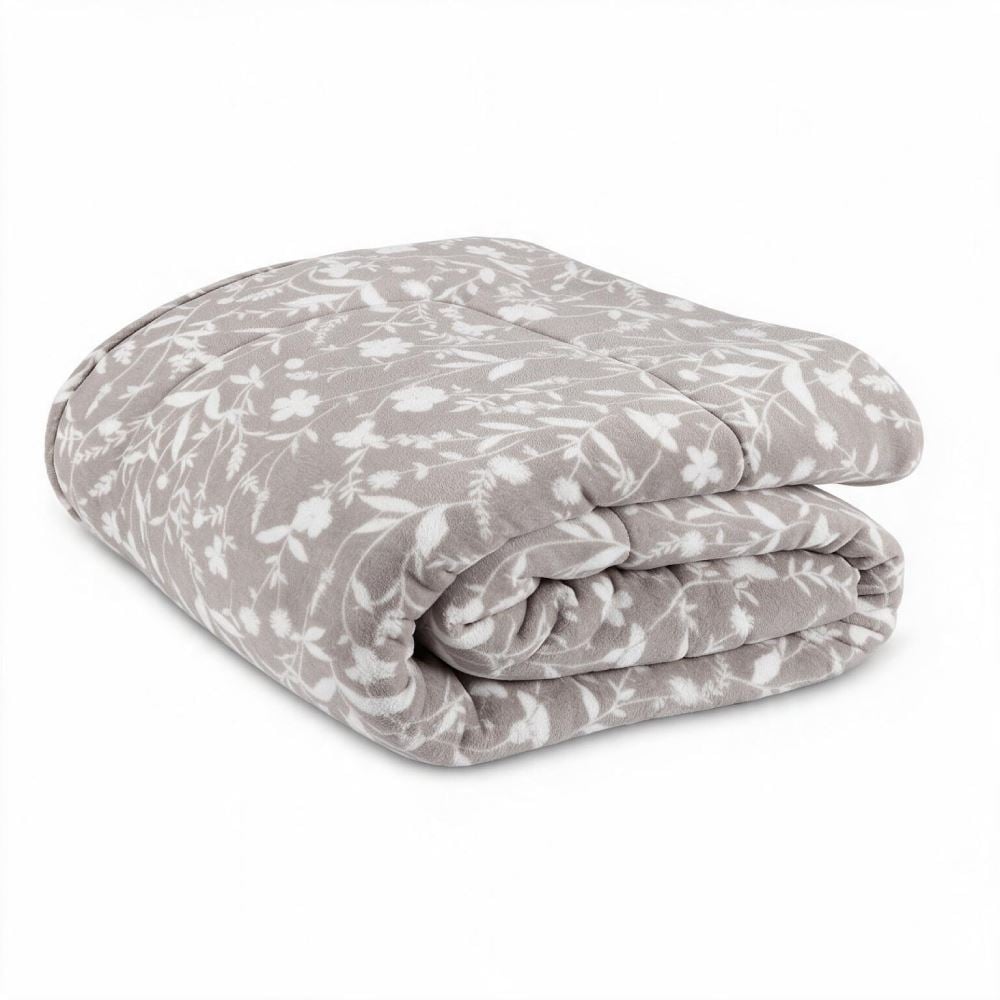 Edredom Casal Provence Estampado Havan Casa - Yasmin Floral Cinza