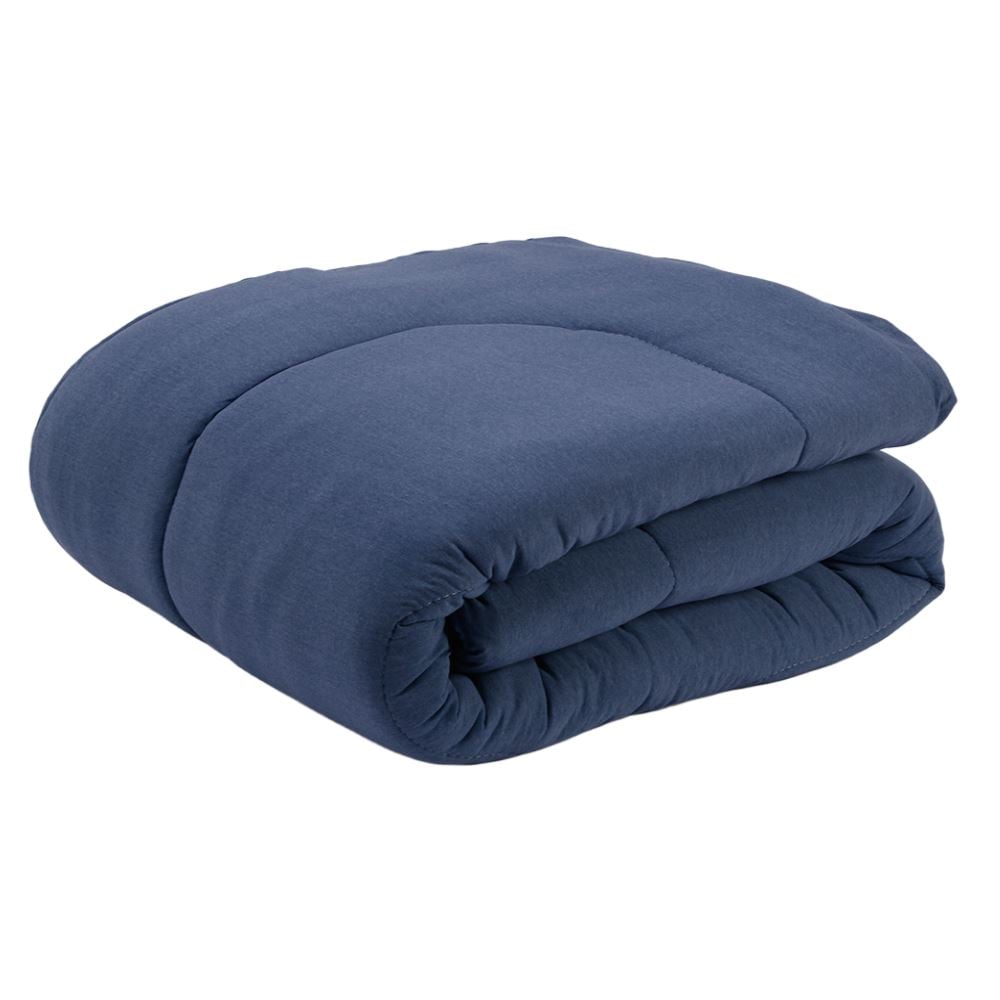 Edredom Queen de Malha Tóquio/Mescla Milano Havan Casa - Azul Suave/Lua