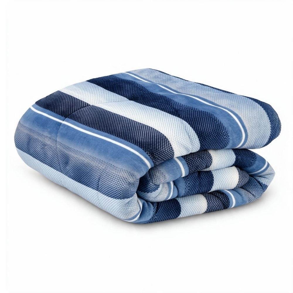 Edredom Queen Plush Inove Provence Havan Casa - Theo Geo Azul