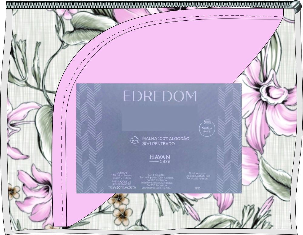 Edredom Solteiro Mônaco Plush Dupla Face Havan Casa - FLOURISH/ROSA MAKE