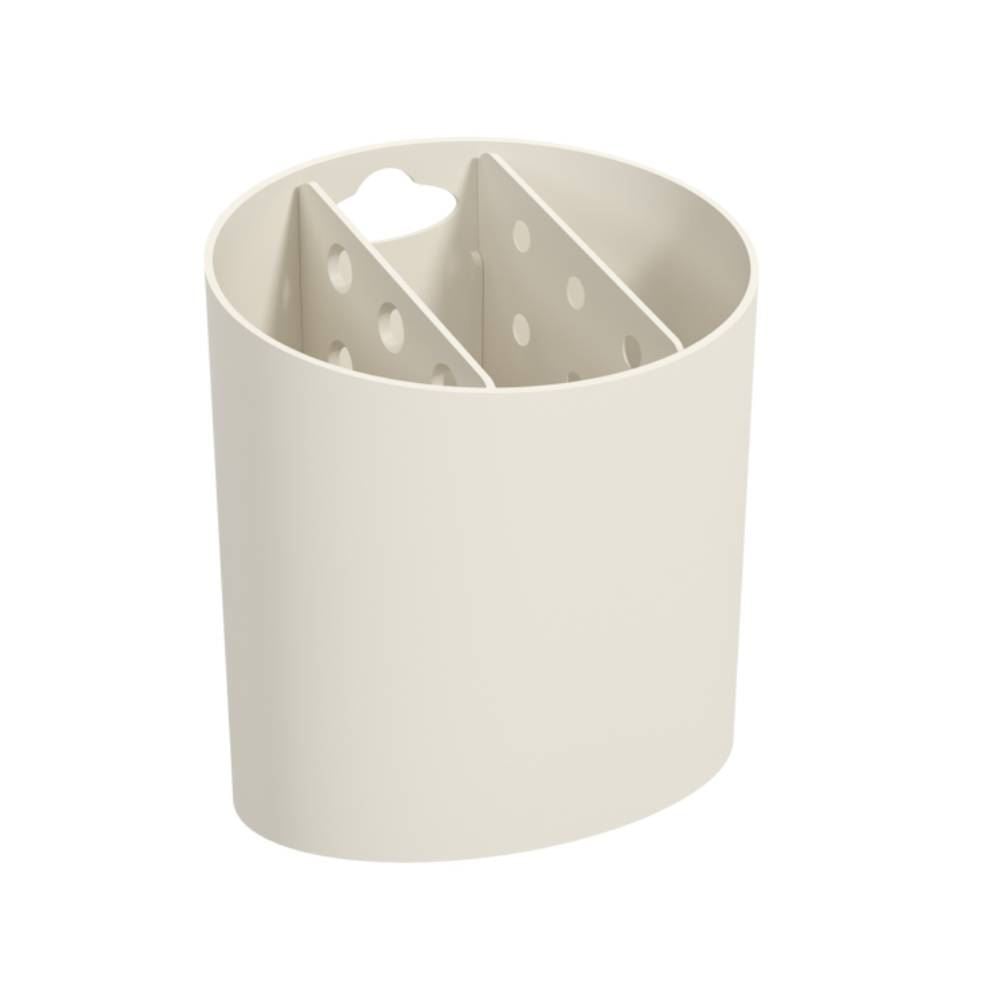 Escorredor de Talheres de Plástico Oval Coza Basic 13,8Cm - Bege