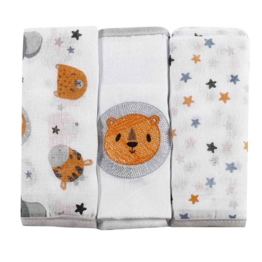 Fralda Estampada com 3 Peças Havan Baby - Safari