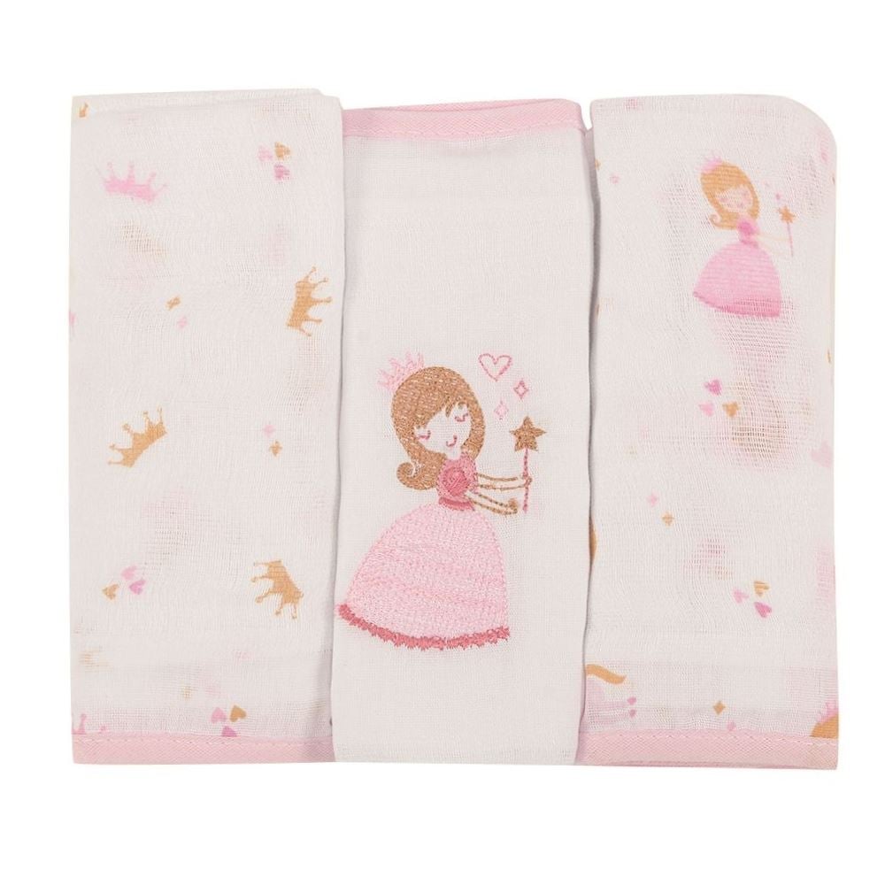 Fralda Estampada com 3 Peças Havan Baby - Princesa