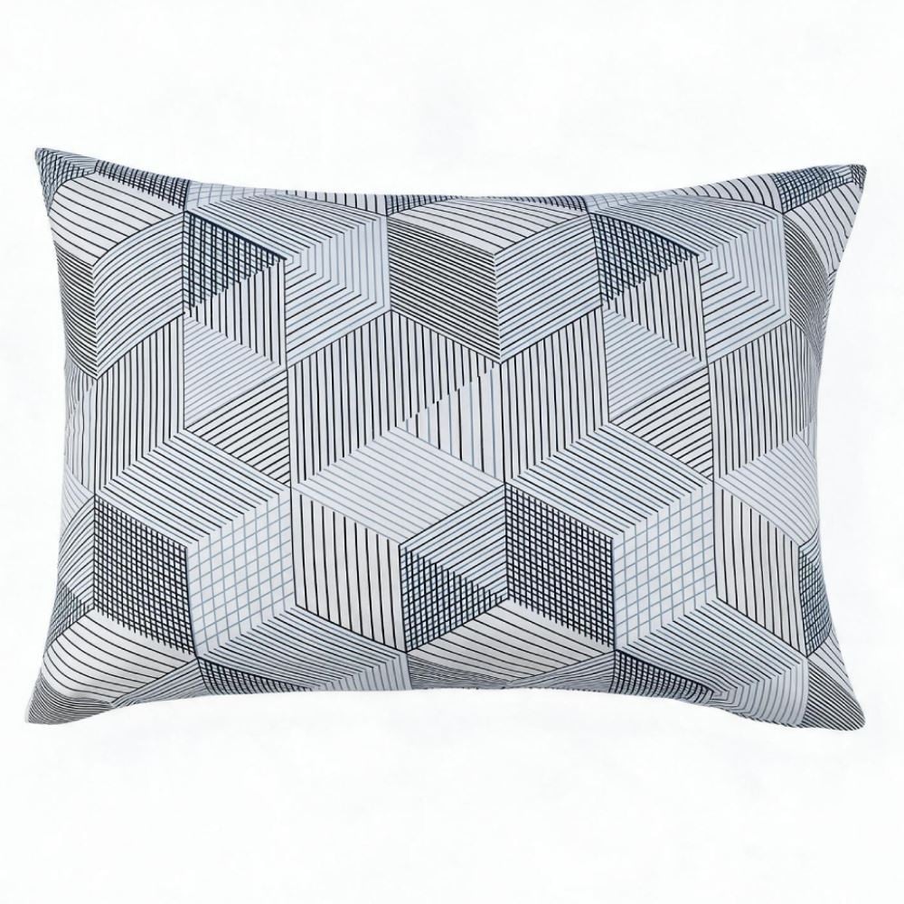 Fronha Avulsa Microfibra Estampada Havan Casa - Cubo Geo Azul