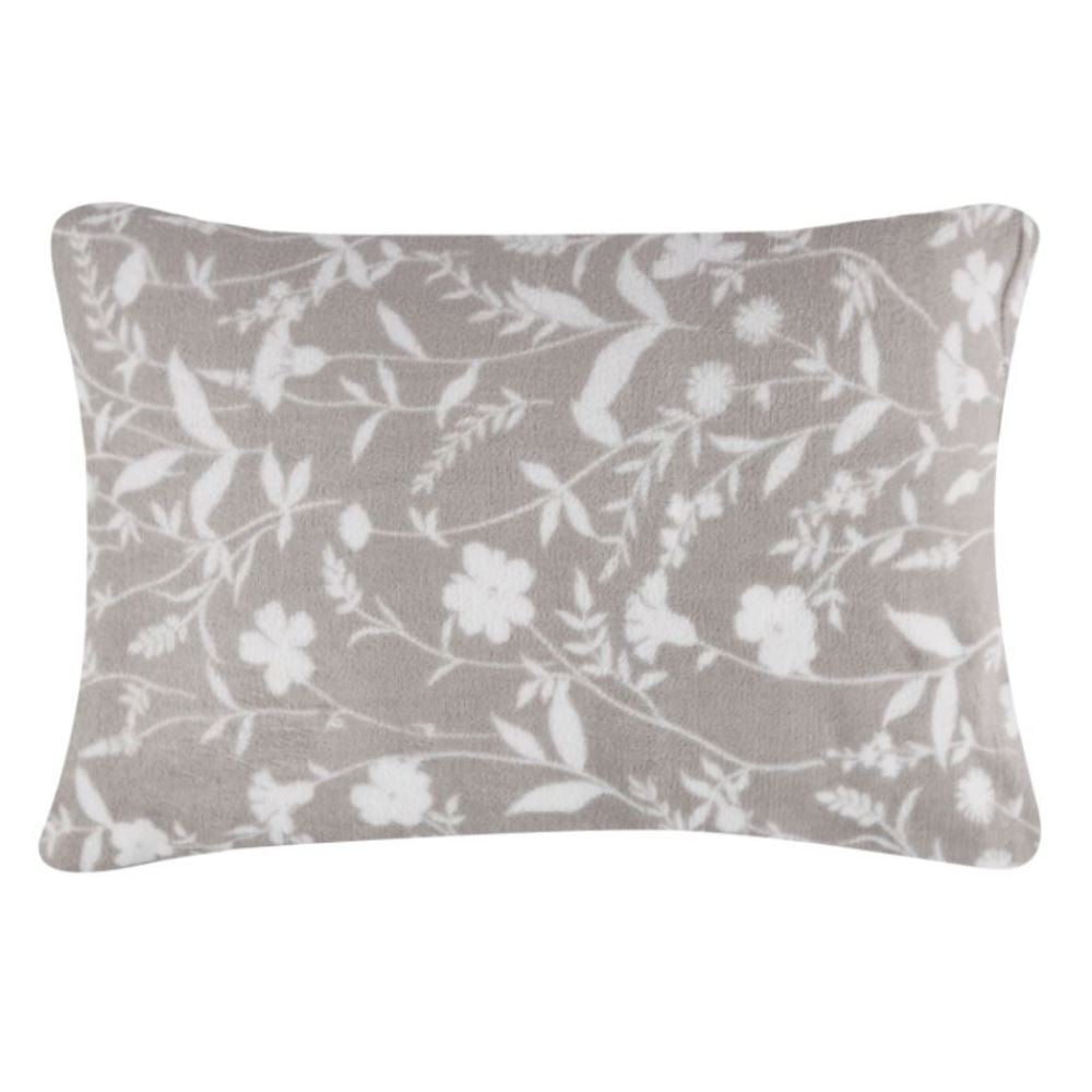 Fronha Avulsa Plush Estampada Havan Casa - Yasmin Floral Cinza