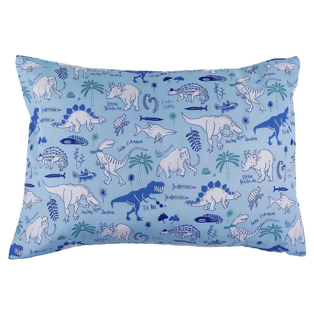 Fronha Avulsa Infantil Microfibra Havan Kids 1 Pç - Dino Happy Azul Claro