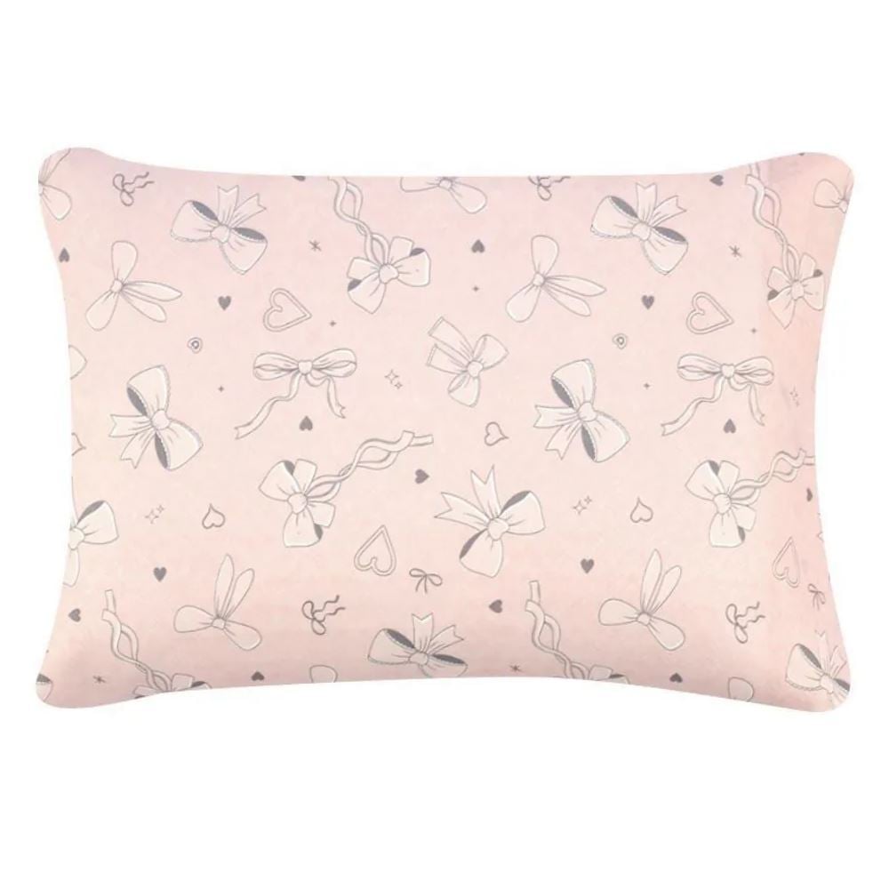 Fronha Avulsa Infantil Microfibra Havan Kids 1 Pç - Laços Rosa Cinza