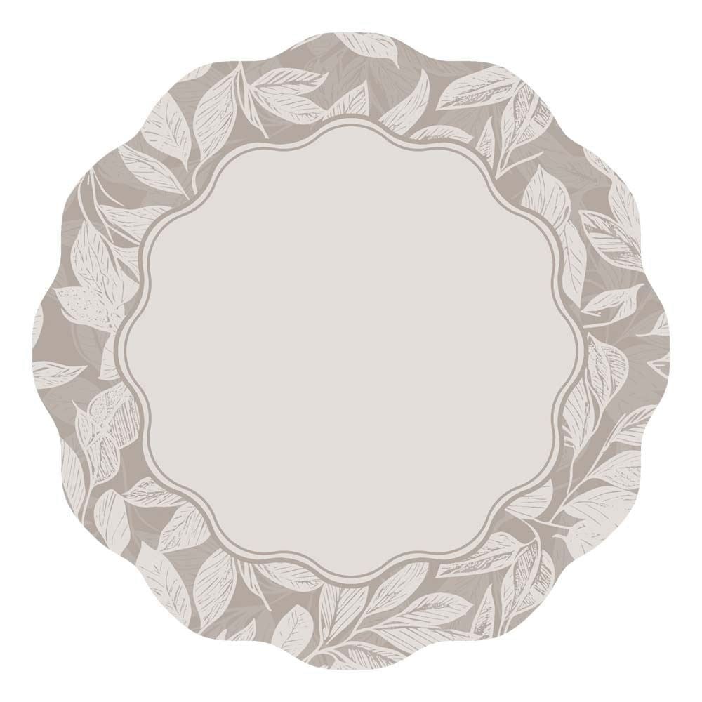 Fundo de Prato Viena 40 cm Havan Casa - Folhas Cinza