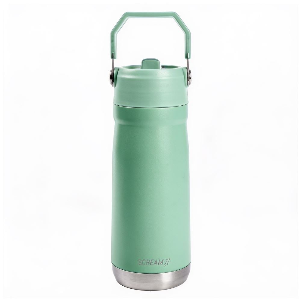 Garrafa Squeeze Térmica com Canudo 650Ml Scream - Verde Claro