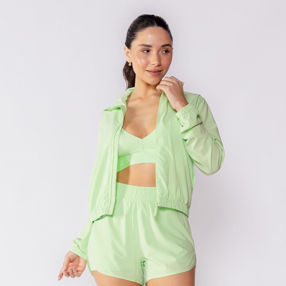 Jaqueta Corta Vento Feminina Esportiva Scream Menta