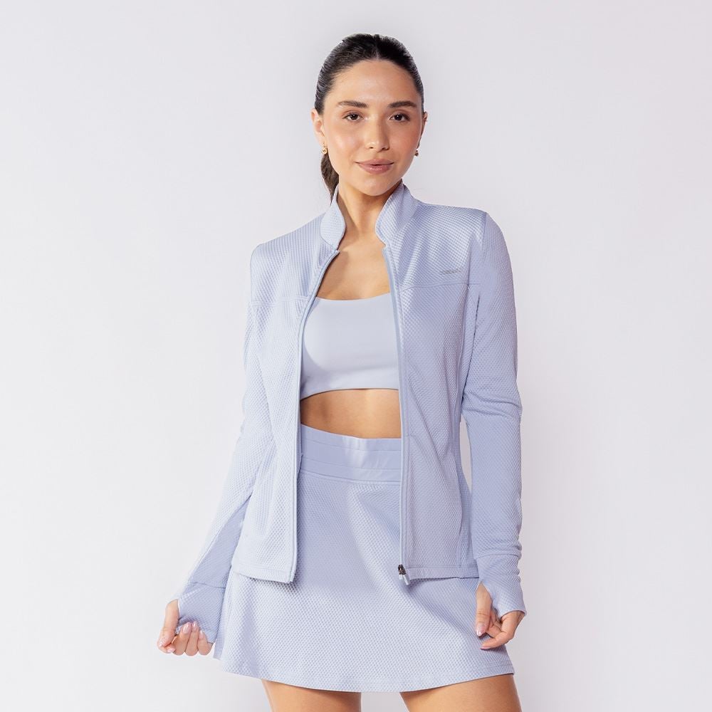 Jaqueta Esportiva Com Textura Waffle Scream Azul Paraiso