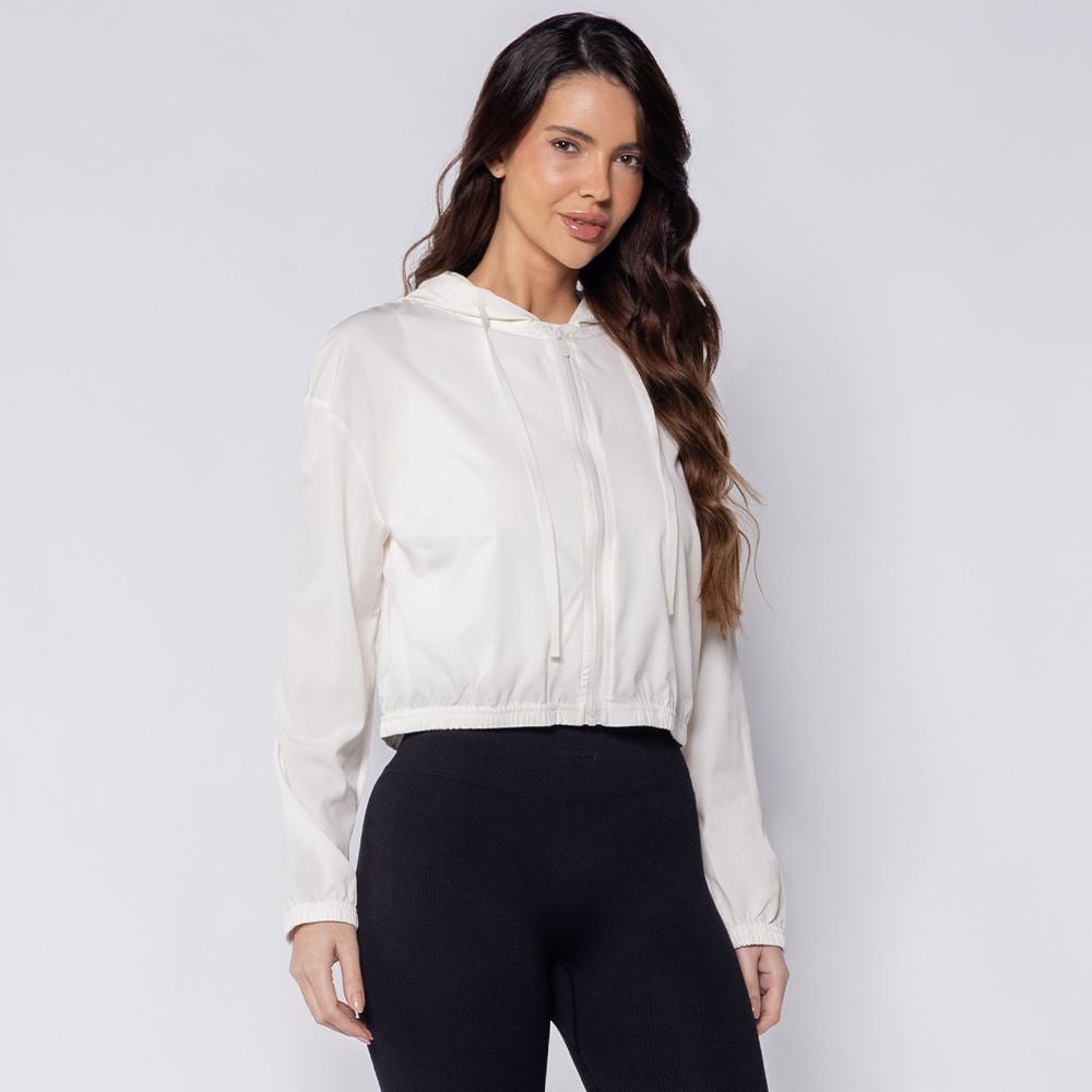 Jaqueta Esportiva Feminina Em Tactel Scream Off White