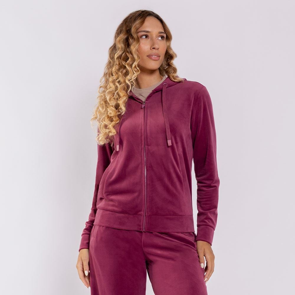 Jaqueta Feminina Esportiva Em Plush Com Capuz Scream Rosa Malve