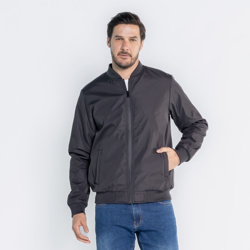 Jaqueta Masculina Bomber De Nylon Marc Alain Preto