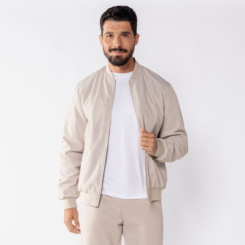 Jaqueta Masculina Bomber De Nylon Marc Alain Bege 16-0906