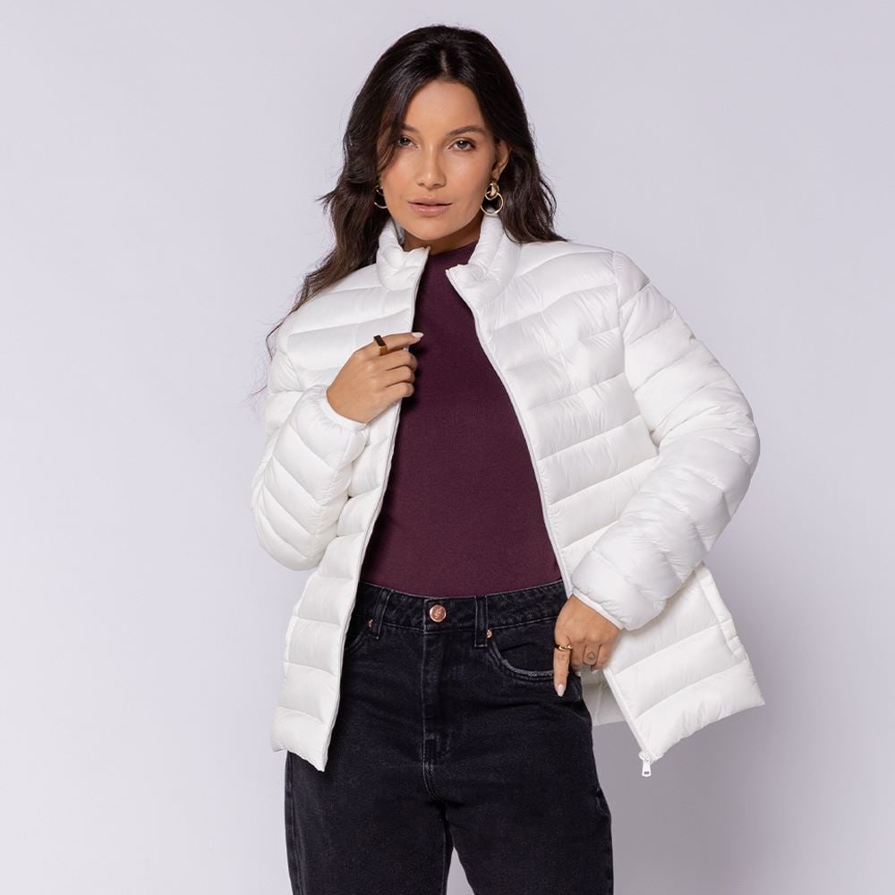 Jaqueta Puffer Feminina Aspen Patricia Foster Off White
