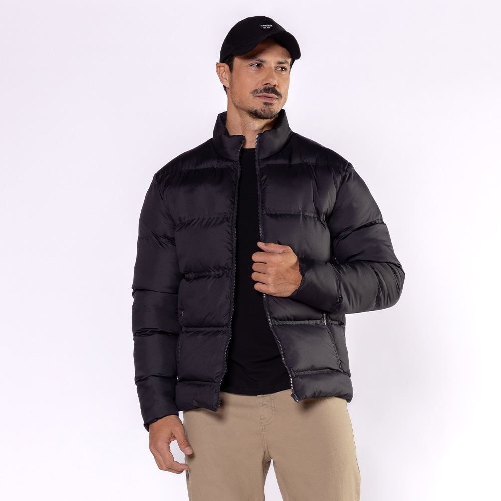 Jaqueta Puffer Masculina Fusionada Aspen Marc Alain Preto