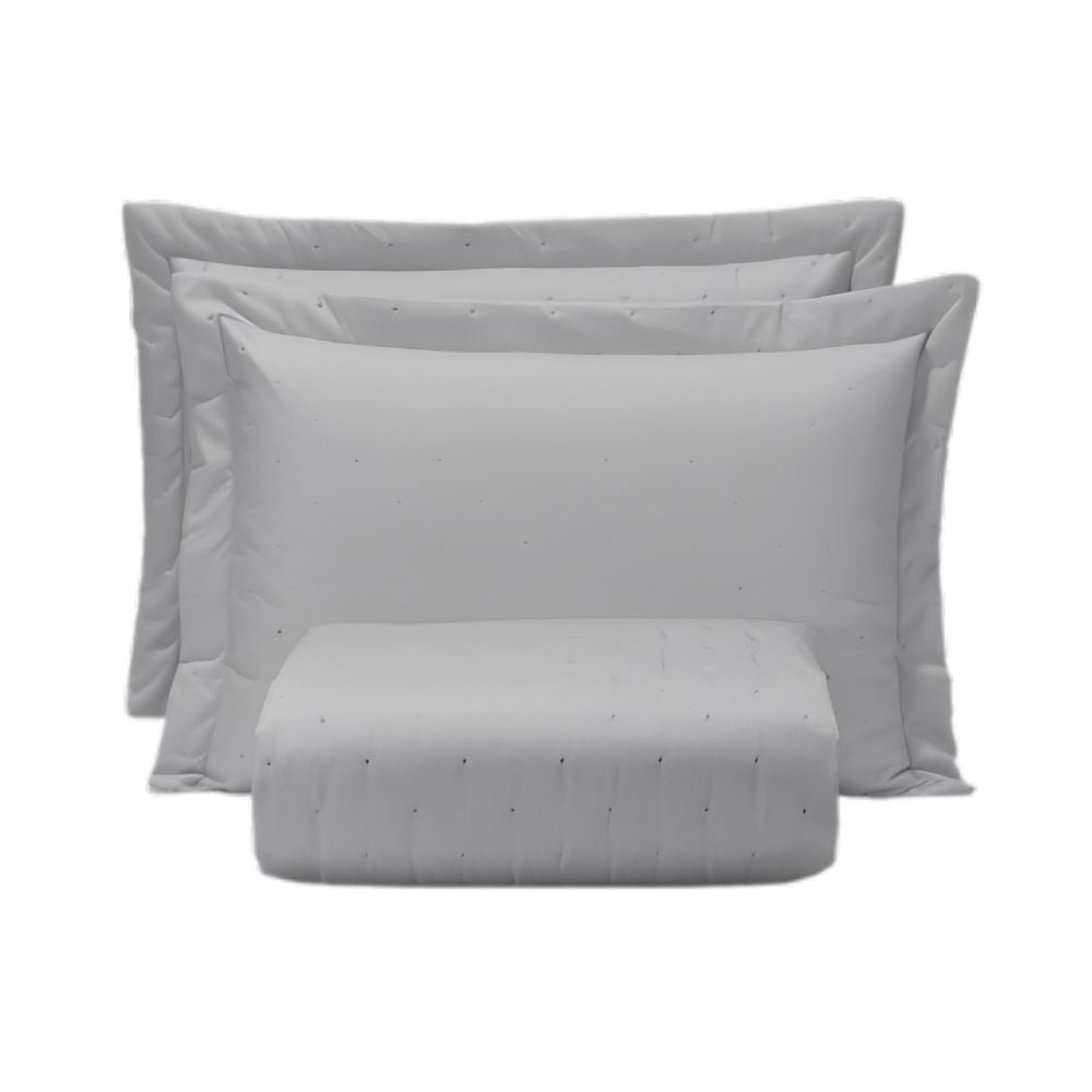 Kit Colcha Solteiro Requinte Havan Casa - Cinza Gelo