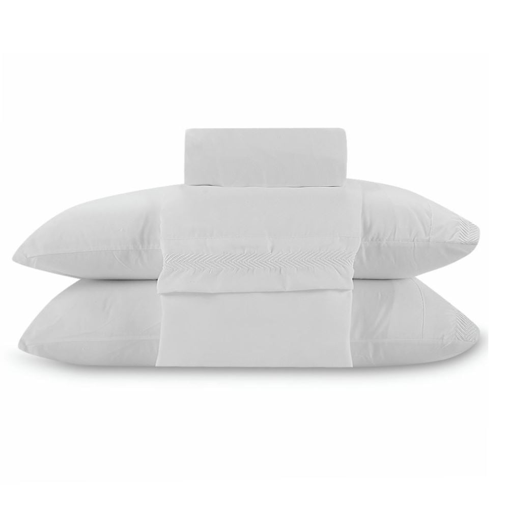 Jogo de Cama Bordado Casal Havan Casa 4 pçs - Branco