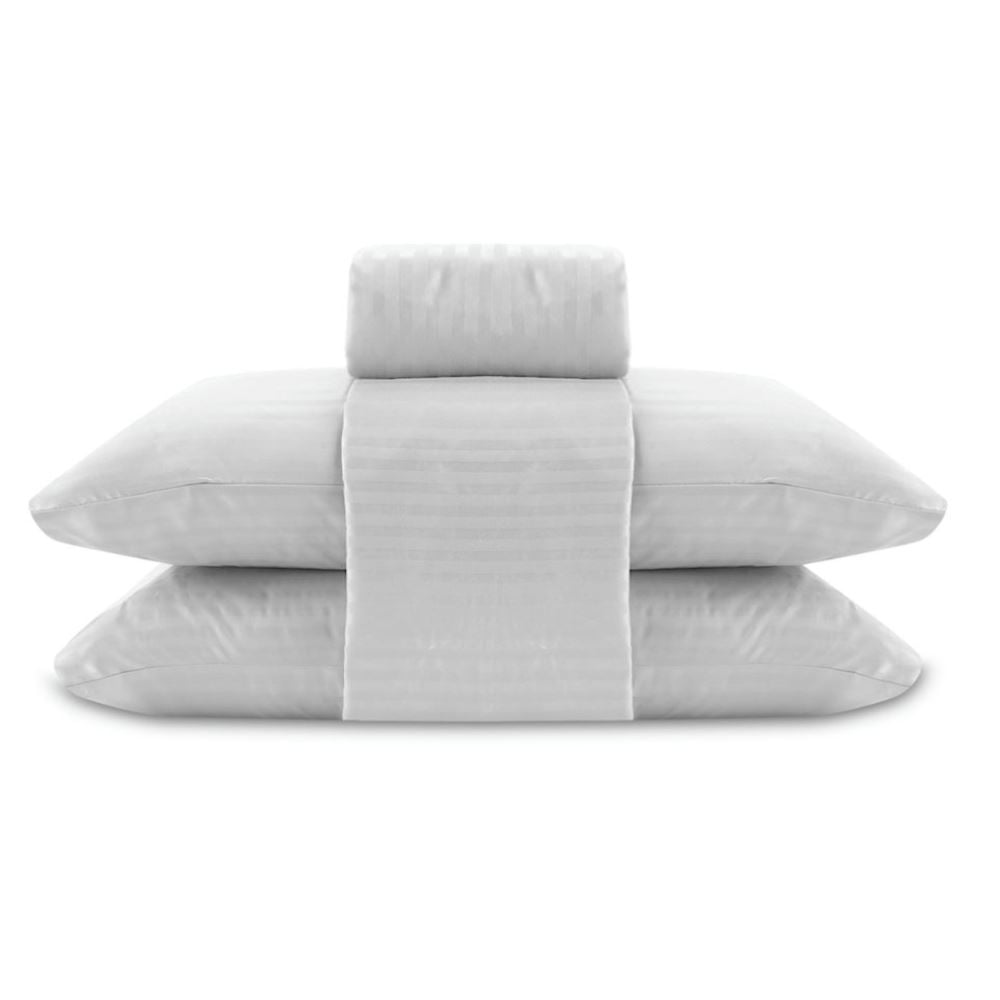 Jogo de Cama Casal 100% Poliéster Stripe Provence Havan Casa 4 pçs - Branco