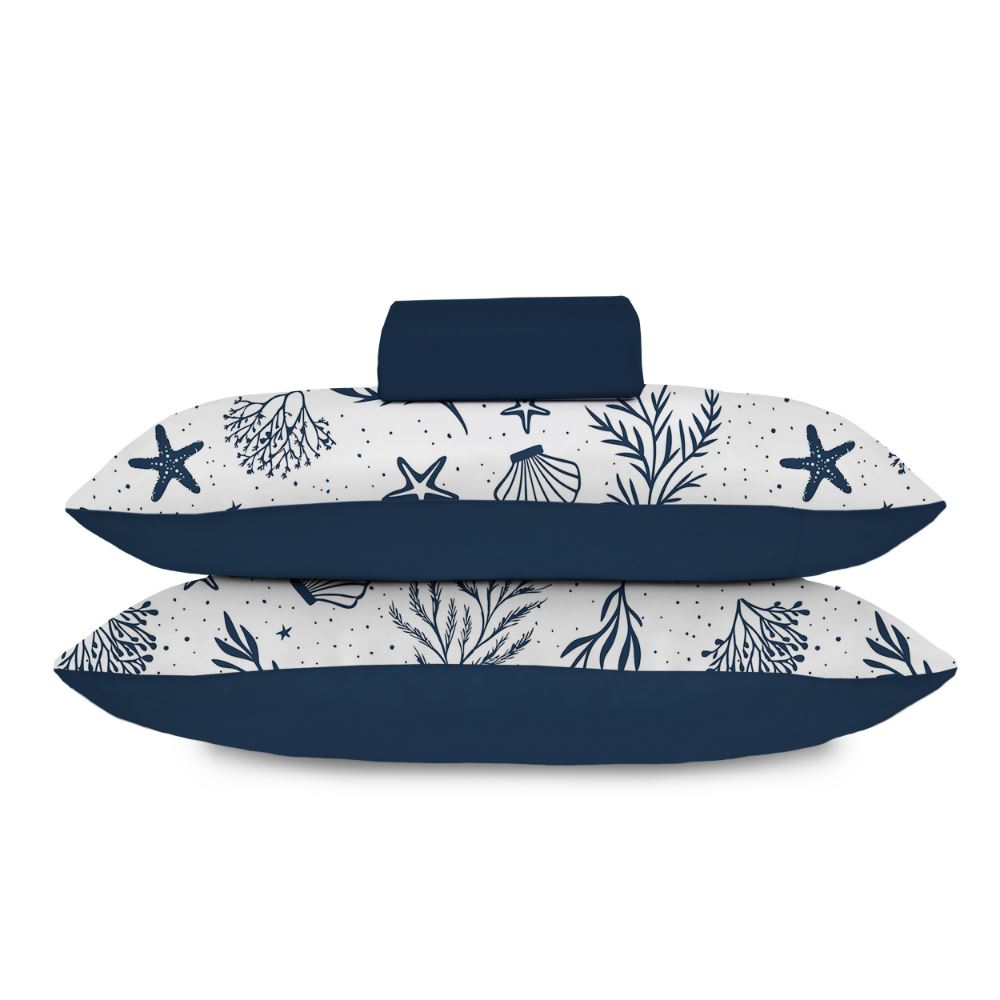 Jogo de Cama Casal Malha 3 Peças Havan Casa - PACIFICO/AZUL MARINHO