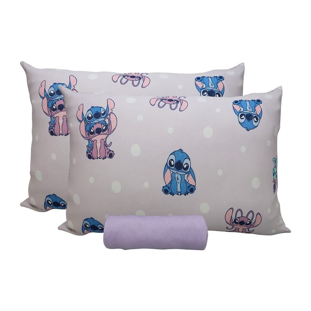 Jogo de Cama Casal Disney Portallar 3 pçs - Love Stitch Lavanda
