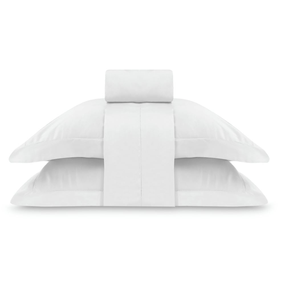 Jogo de Cama Casal 300 Fios Ponto Ajour Buona Fortuna - Branco