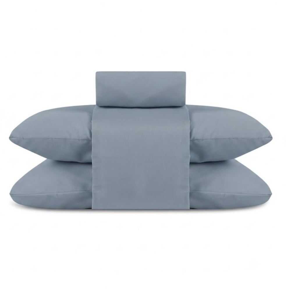 Jogo de Cama Casal Elegance Liso Havan Casa 4 pçs - Azul