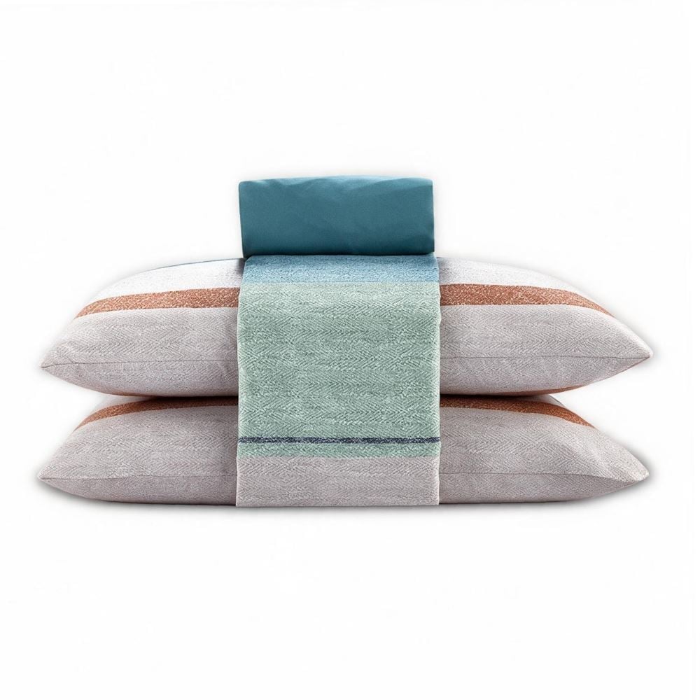 Jogo de Cama Casal Elegance Havan Casa 4 pçs - Paladio Listra Verde