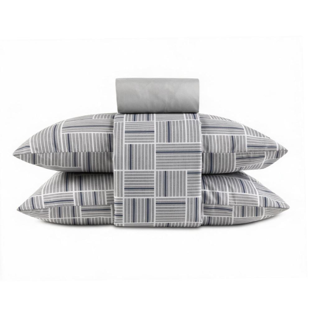Jogo de Cama Casal Elegance Havan Casa 4 pçs - Detroit Geo Cinza