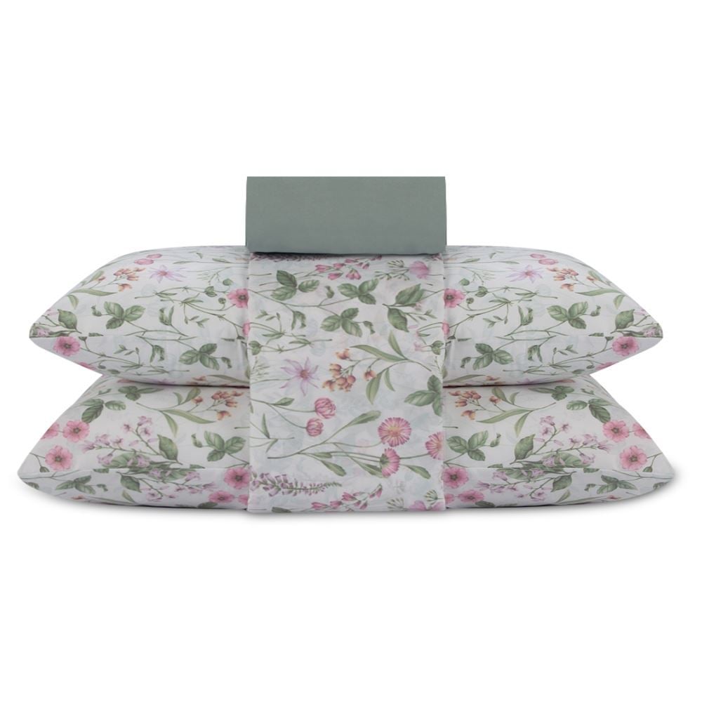 Jogo de Cama Casal Elegance Havan Casa 4 pçs - Saint Garden Verde