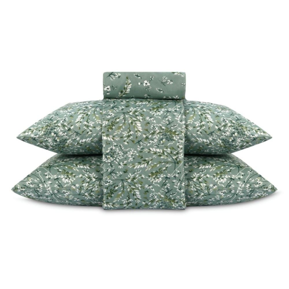 Jogo de Cama Casal Napoli Havan Casa 4 pçs - Garden Folhas Verde