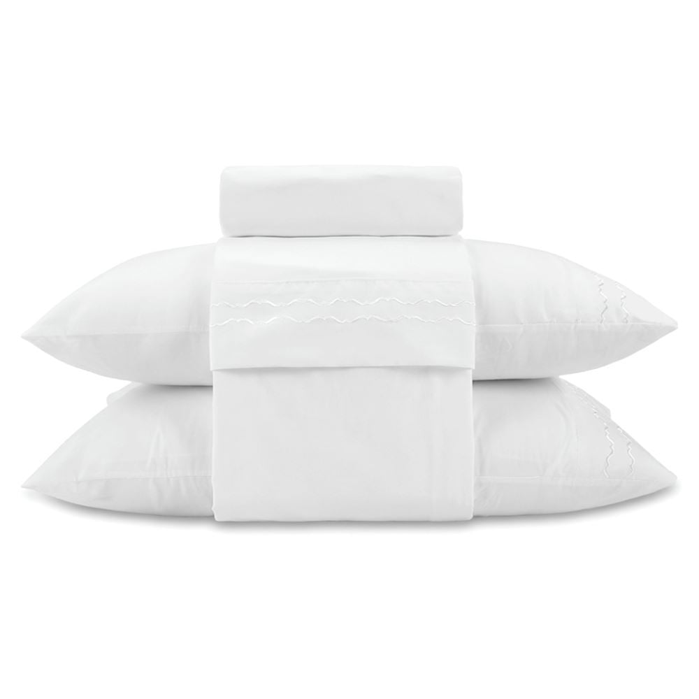 Jogo de Cama Imperial Casal com Bordado Havan Casa 4 pçs - Branco