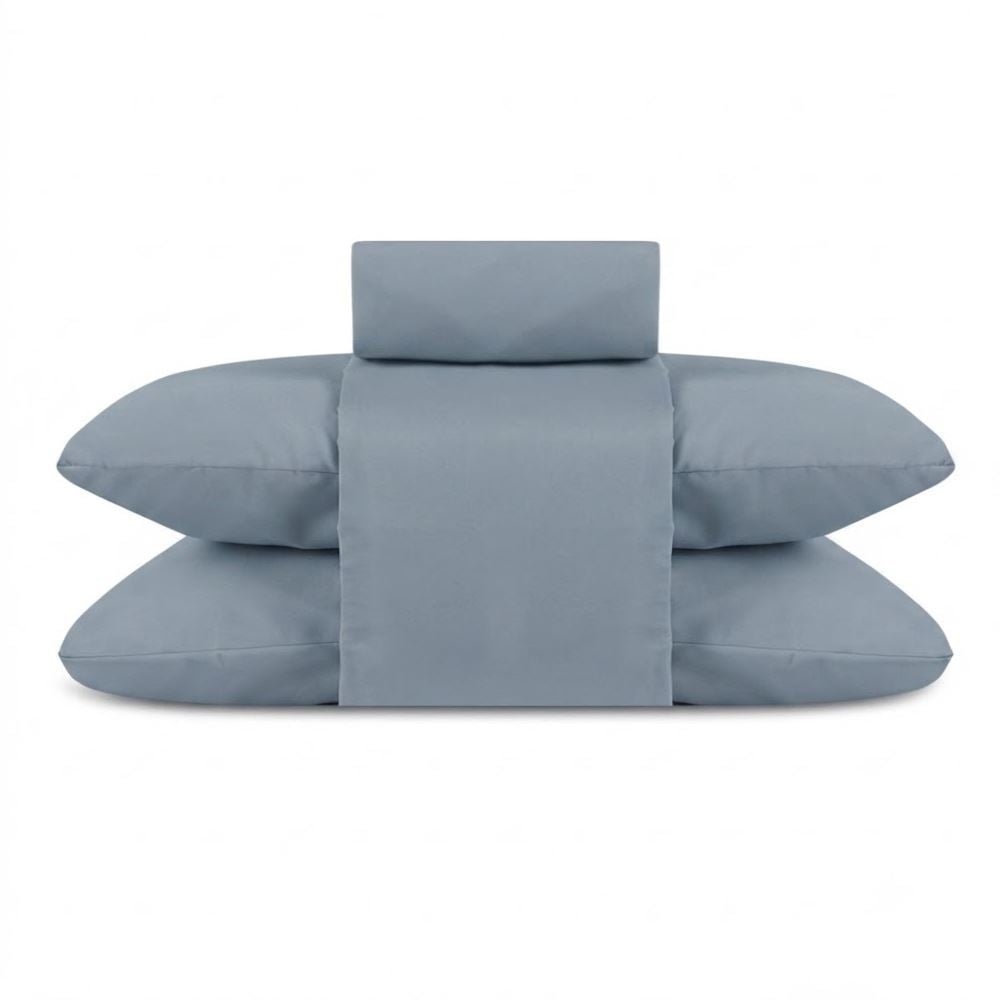Jogo de Cama King Elegance Liso Havan Casa 4 Peças - Azul