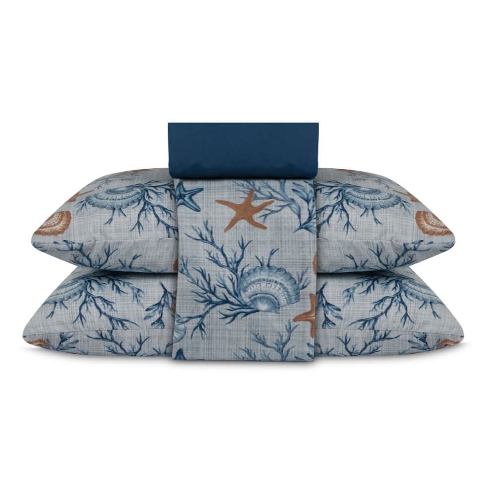 Jogo de Cama King Elegance Havan Casa 4 pçs - Praiana Azul